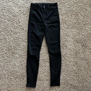 American Eagle High Rise Black Distressed Jeans